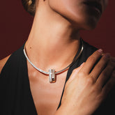 DEMI PAVE' TEGOLA NECKLACE